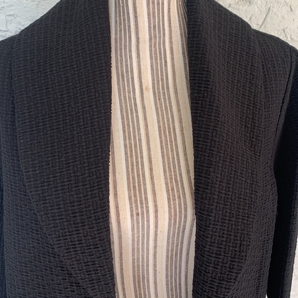 EILEEN Fisher Basket Weave Texture Open Front Style Jacket - Picture 6 of 9